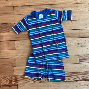 Hanna Andersson Blue and Green Striped Pajamas